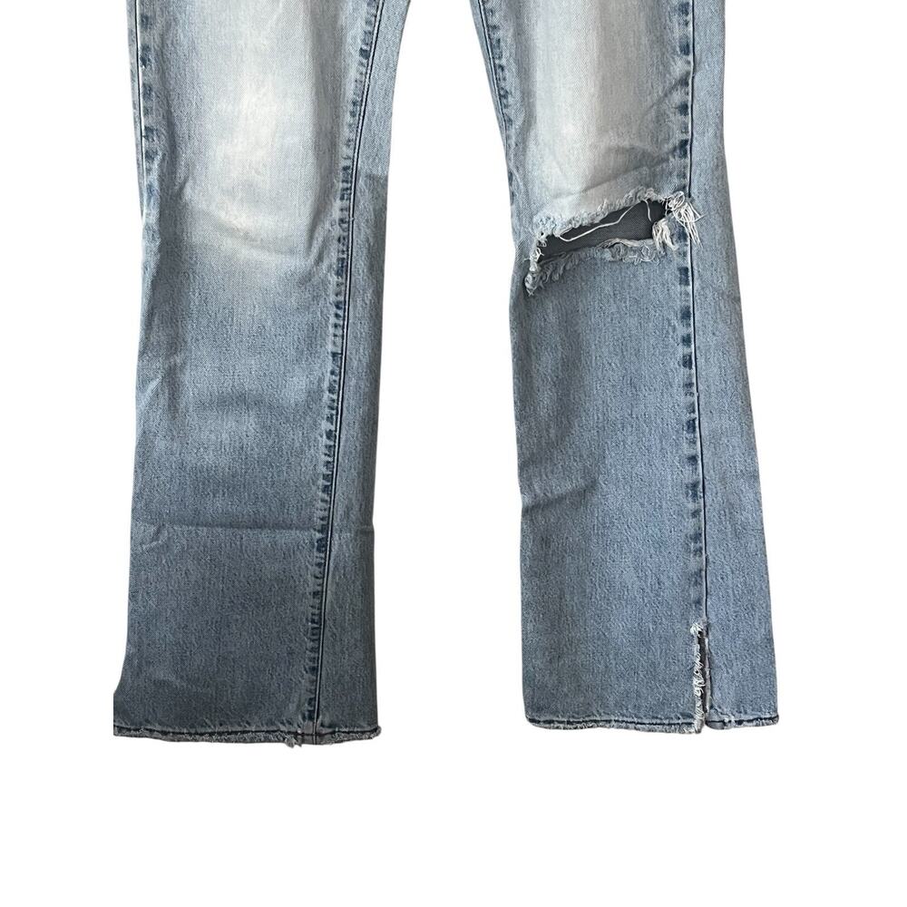 Vtg. Hollister Co Low-Rise Flare Jean 4 R 100% Cotton Boho Distressed Y2K Ripped - Picture 5 of 16